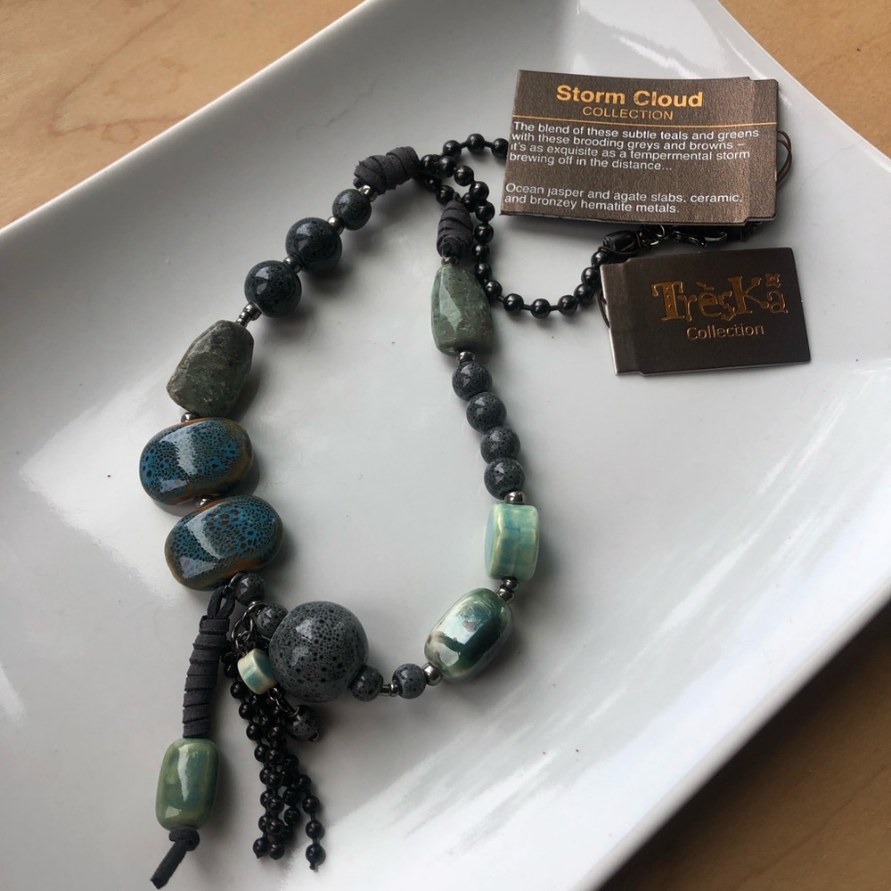 NWT Teska Storm Cloud collection boho necklace